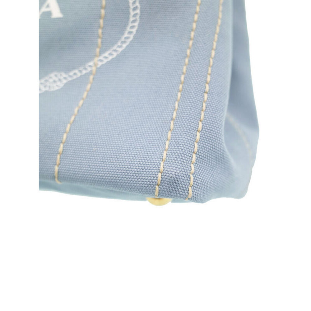 Prada Canapa Tote Denim canvas handbag top handles 2way Blue - Picture 4 of 9